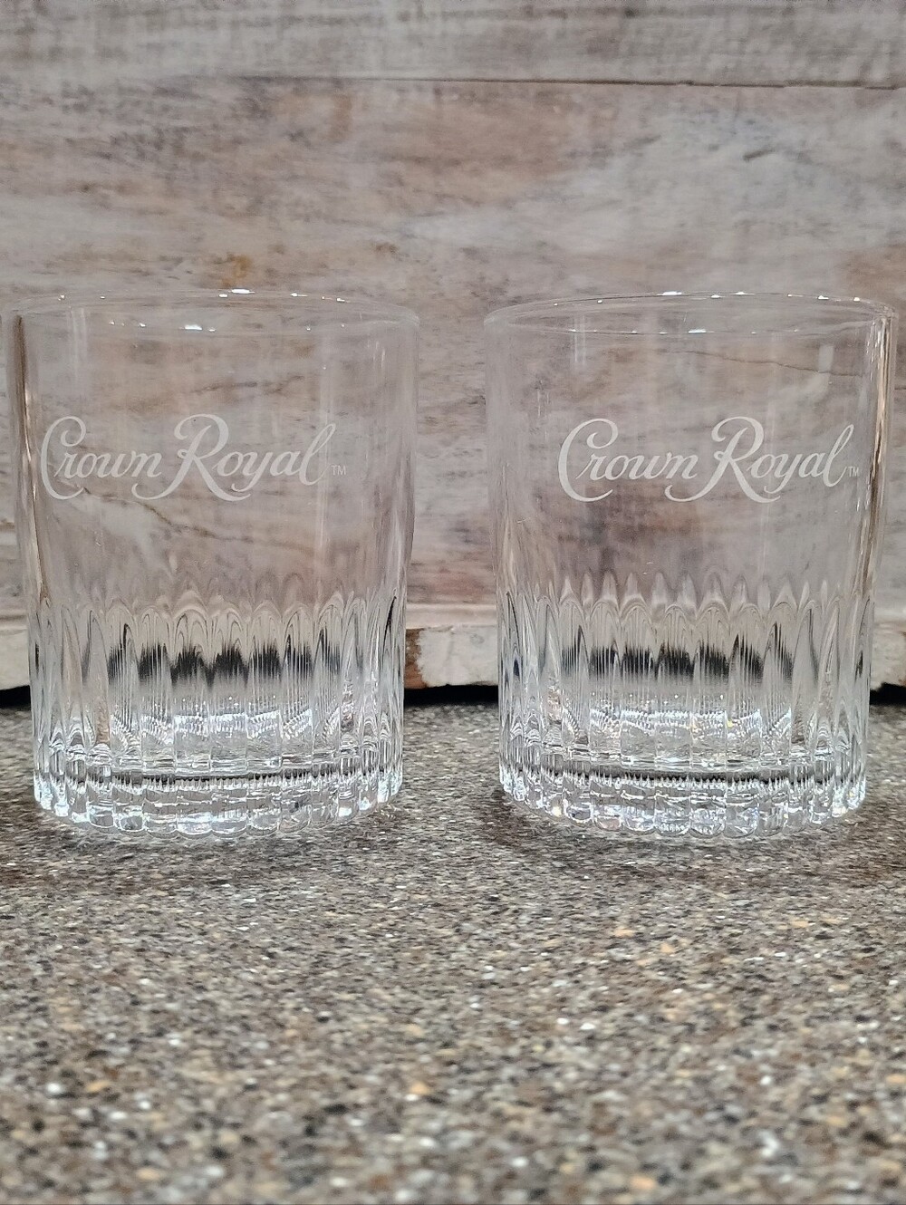 Crown Royal Etched Rocks Glasses - Set Of 2